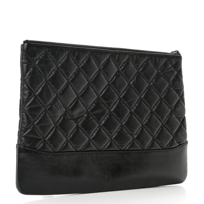 Chanel Aged Calfskin Quilted Medium Gabrielle Cosmetic Case Black 3 of 11