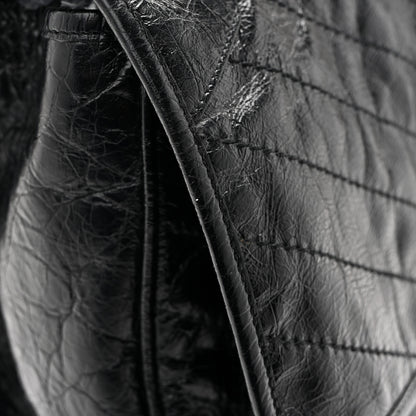 Saint Laurent Crinkled Calfskin Matelasse Monogram Large Niki Chain Satchel Black 12 of 13