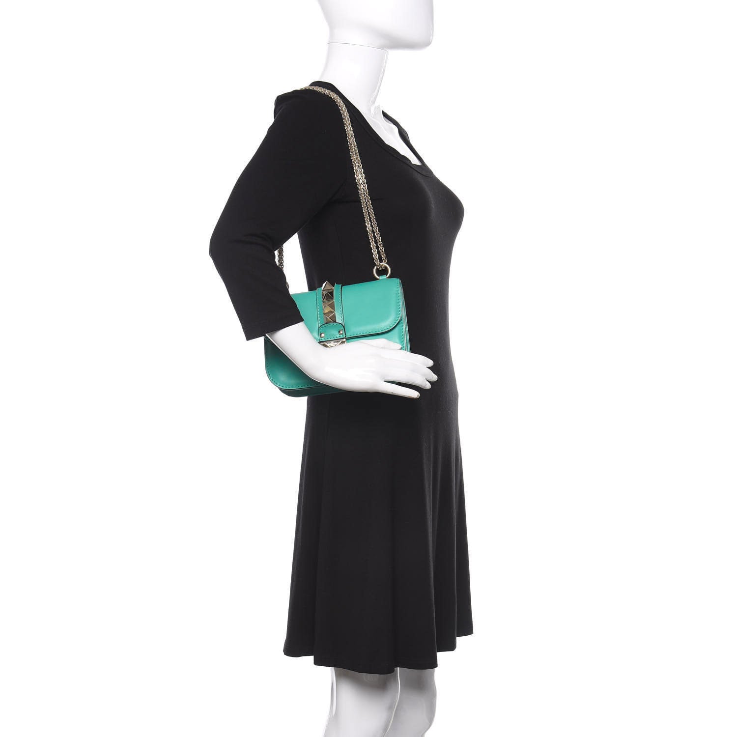 Valentino Garavani Vitello Small Glam Lock Rockstud Flap Colibri 3 of 10