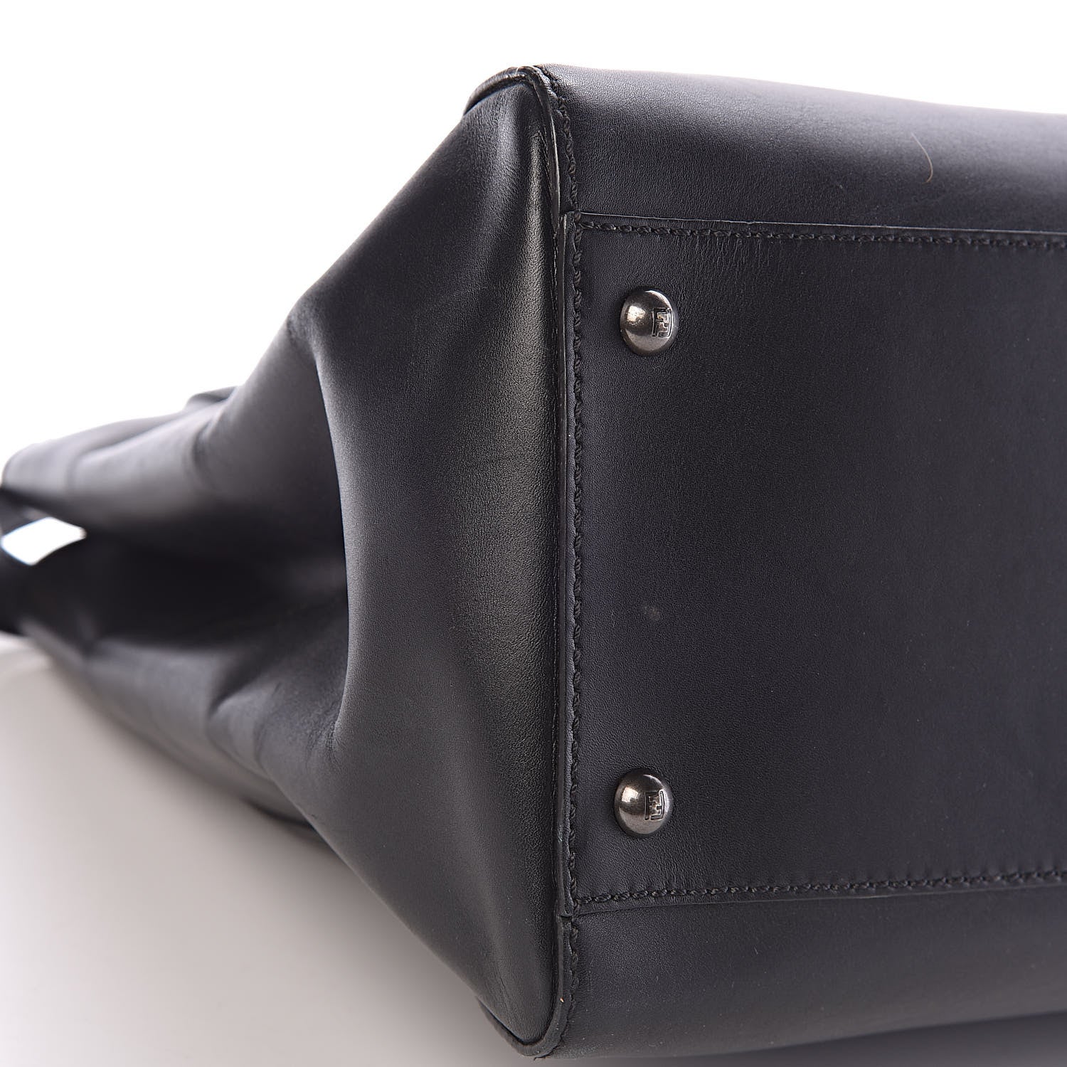 Fendi Vitello Suede Large Peekaboo Iconic Satchel Black 9 of 10