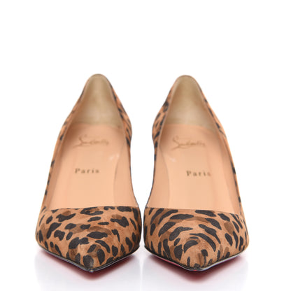 Christian Louboutin Veau Velours Leopard Clare 80 Pumps 37.5 Caramel 2 of 11