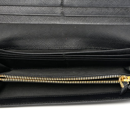 Prada Saffiano Bow Continental Wallet Black 5 of 17
