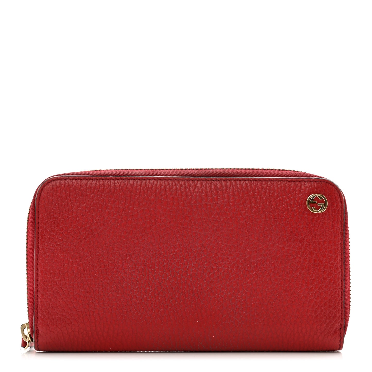 Dollar Calfskin Large Betty Zip Around Wallet Red