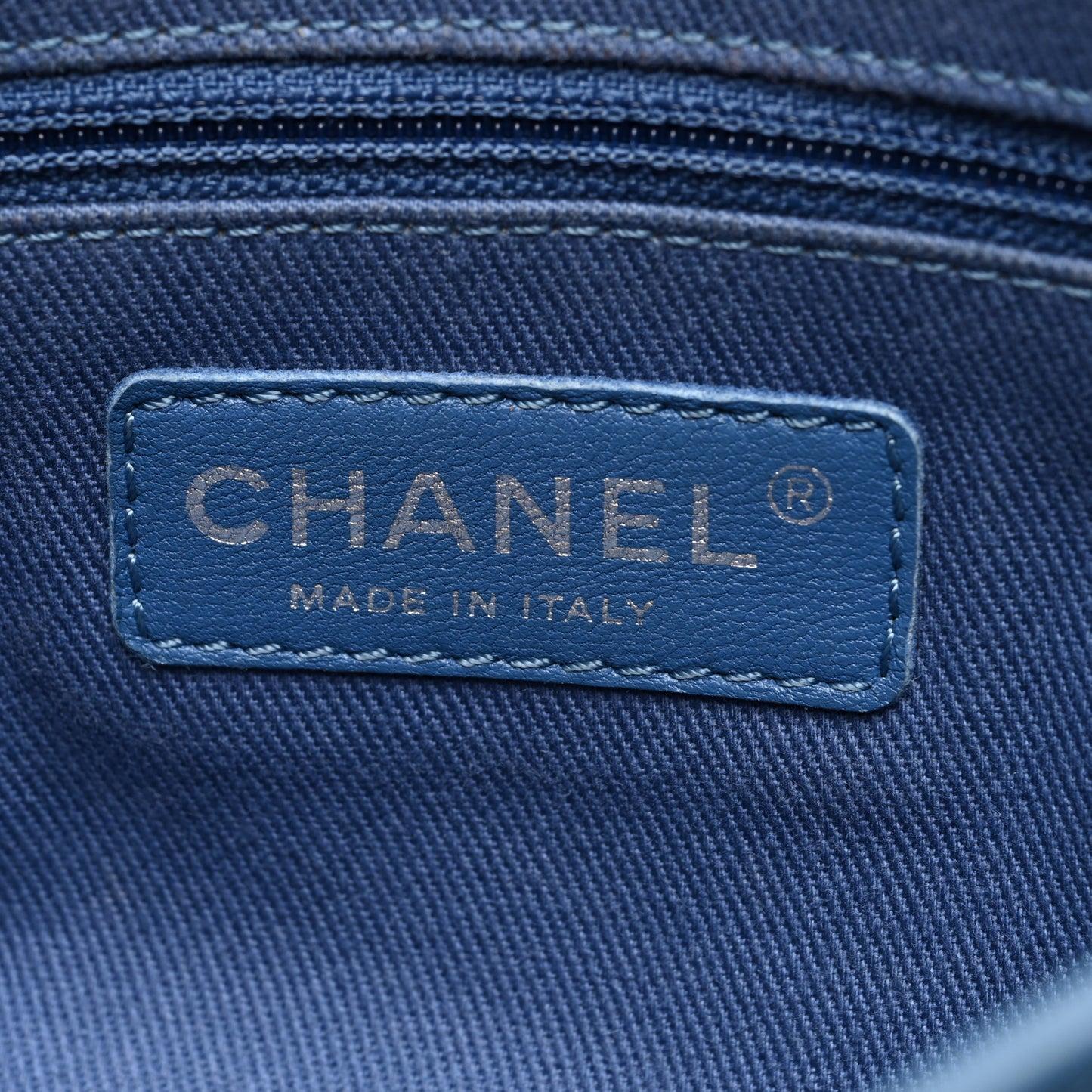 Perforated Calfskin Large Up In The Air Flap Blue