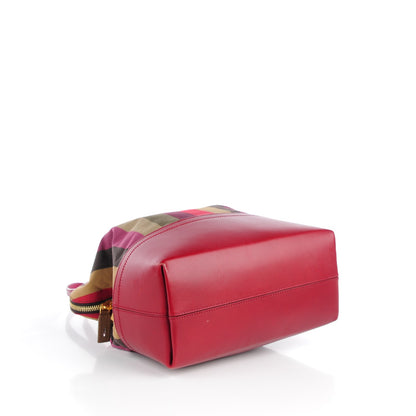 Fendi Pequin Striped 2Bag Bordeaux Multicolor Tobacco Lampone 4 of 11