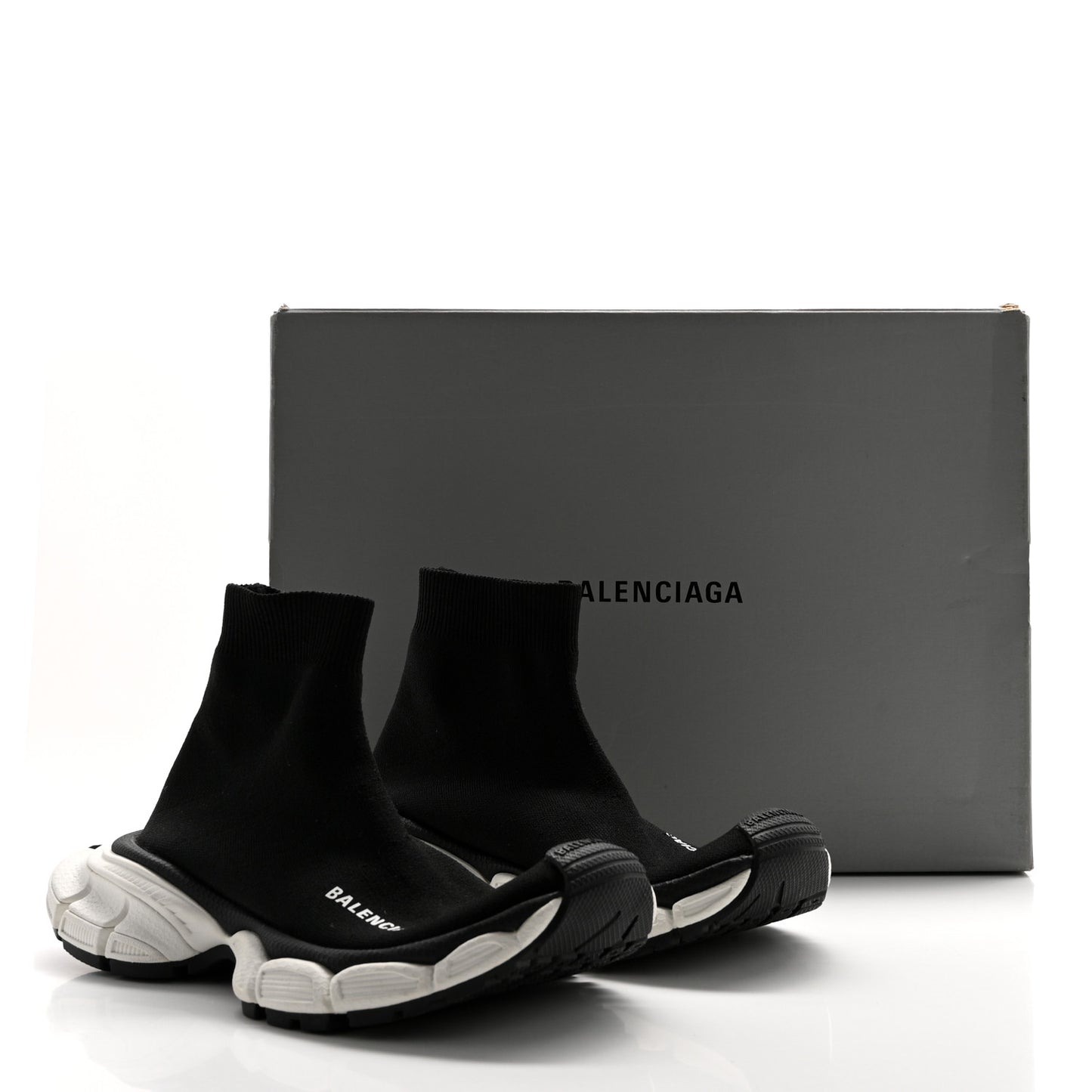 Technical 3D Recycled Knit Womens 3XL Sock Sneakers 35 Black White