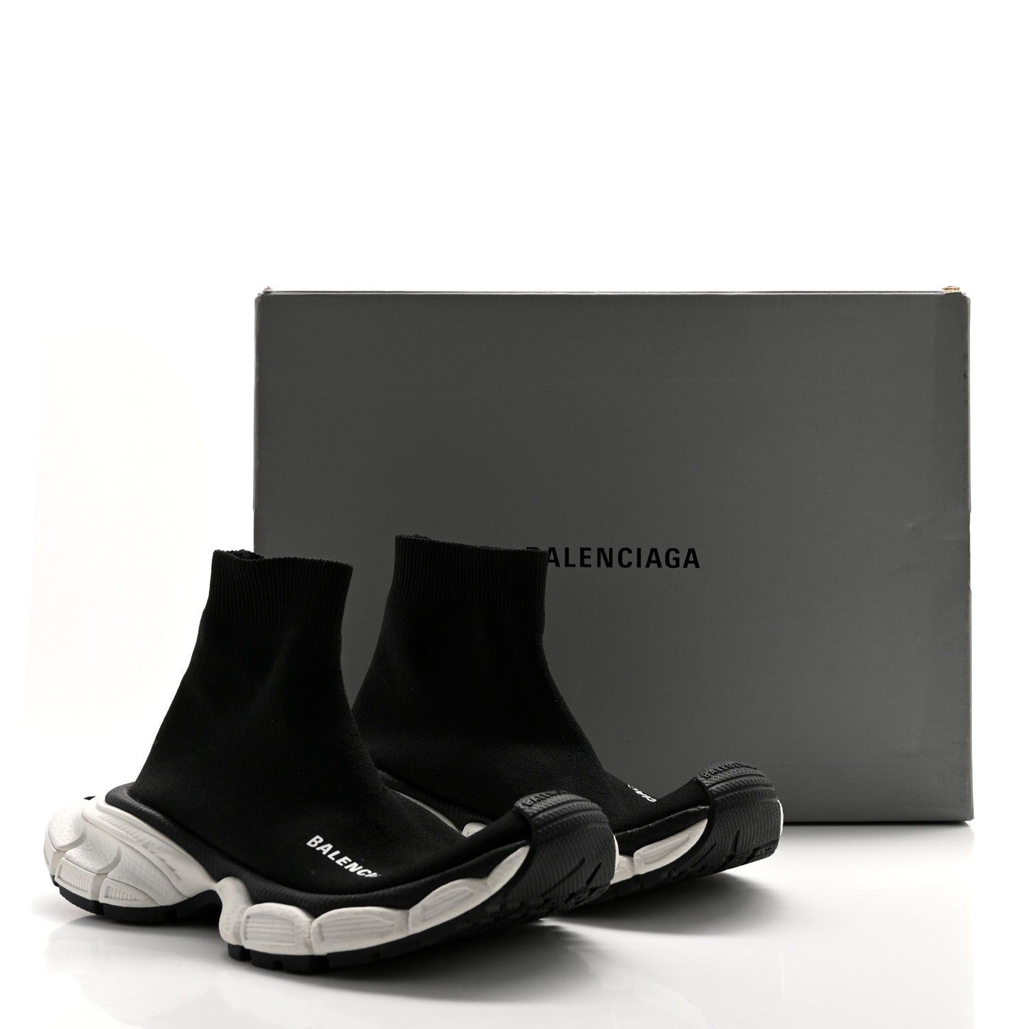 Balenciaga Technical 3D Recycled Knit Womens 3XL Sock Sneakers 35 Black White 8 of 8