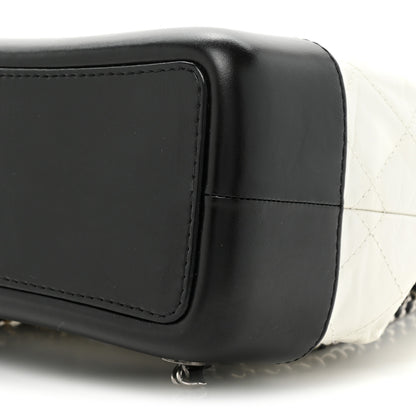 Chanel Aged Calfskin Quilted Small Gabrielle Backpack Black White 8 of 11