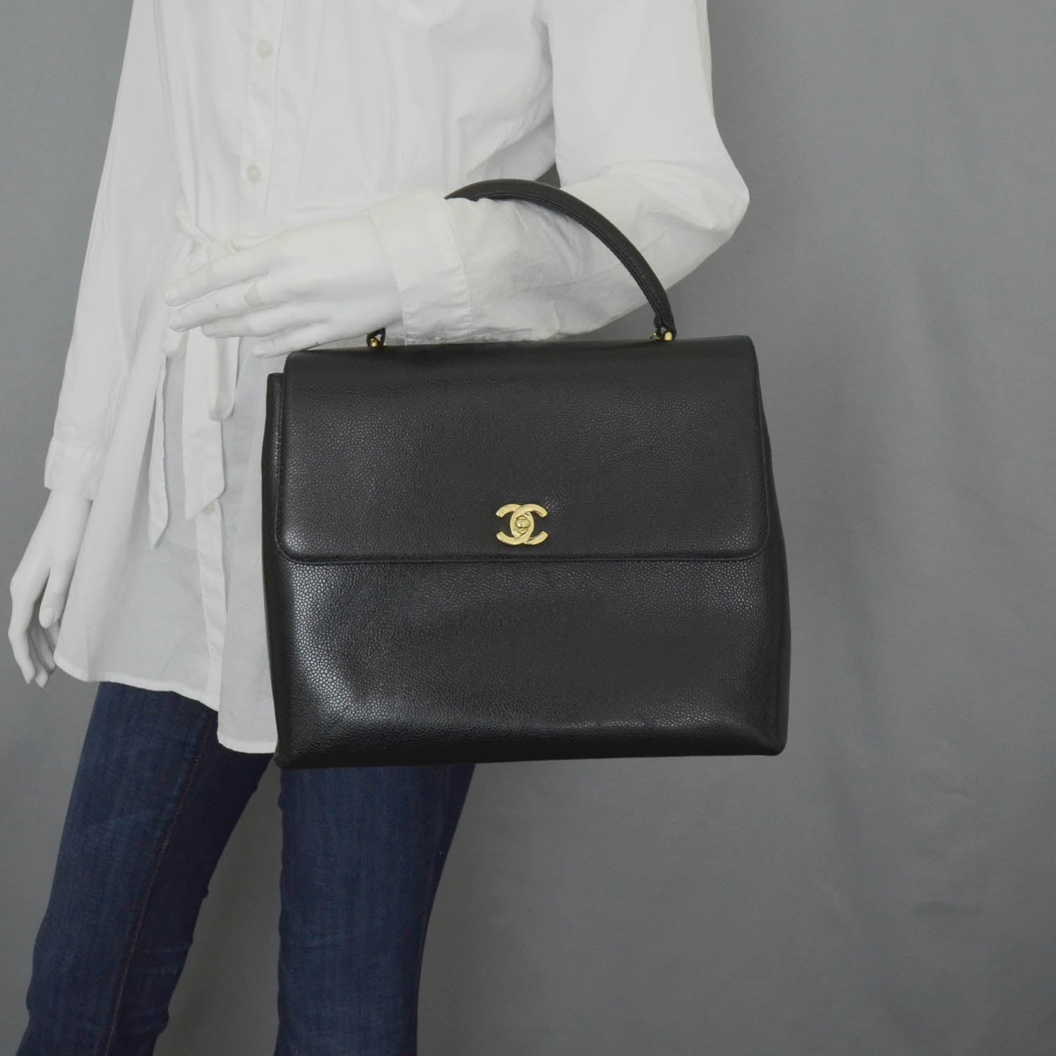 Chanel Caviar Kelly Flap Bag Black 2 of 12