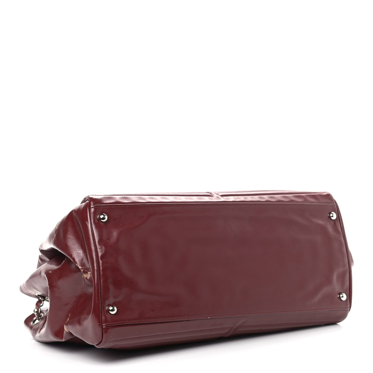 Chanel Vinyl Coco Ming Tote Dark Red 3 of 19