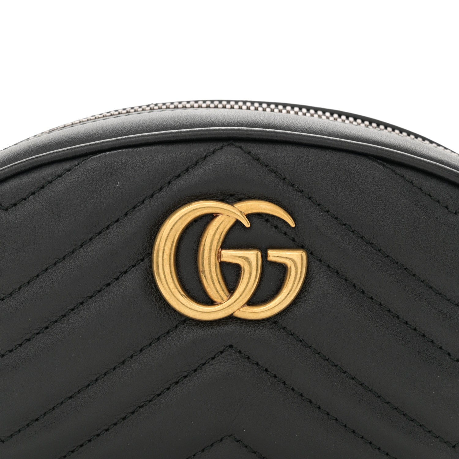 Gucci Calfskin Matelasse GG Marmont Belt Bag 85 34 Black 9 of 12