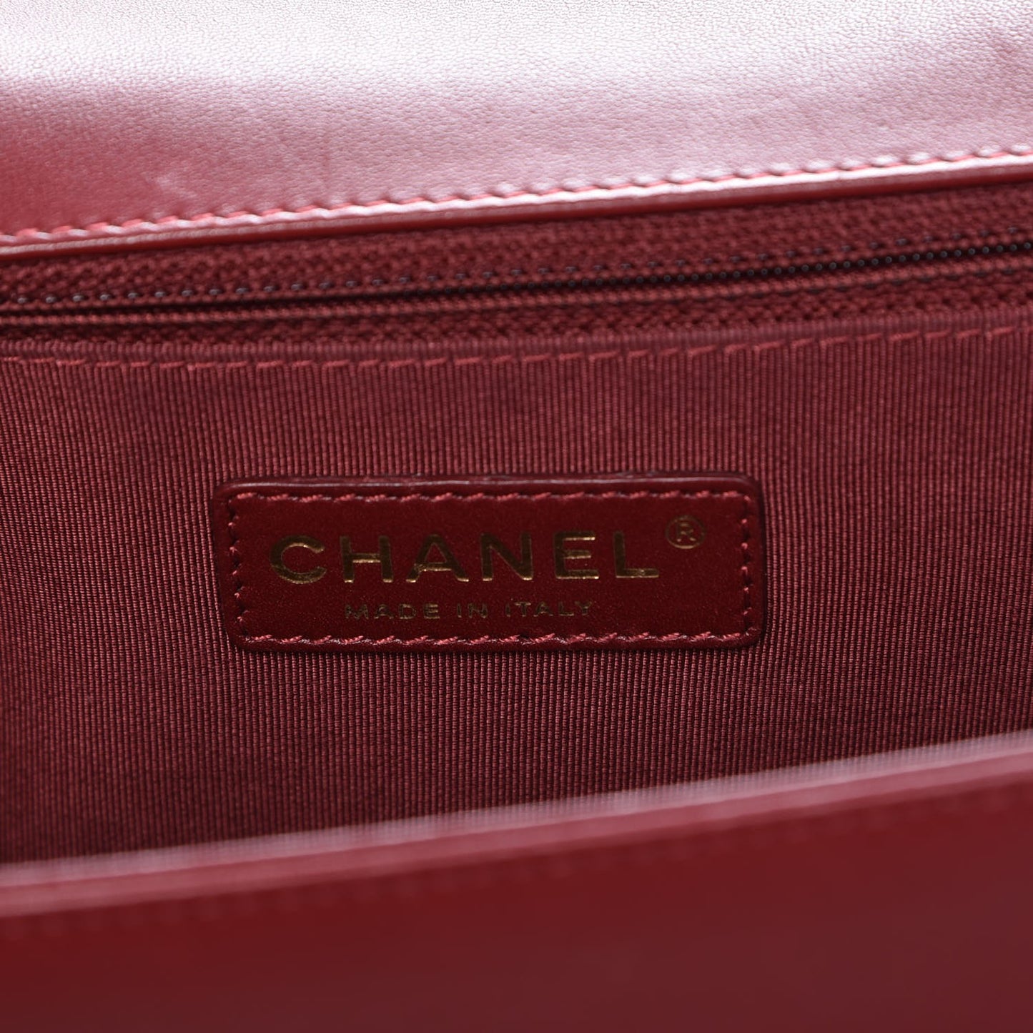 Lambskin Quilted Large Boy Flap Red