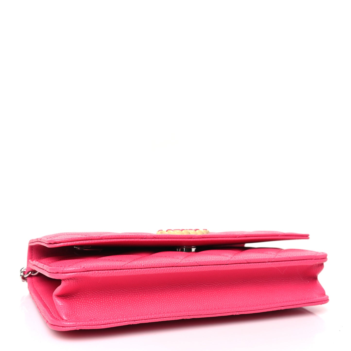 Caviar Quilted Chanel 19 Wallet On Chain WOC Dark Pink