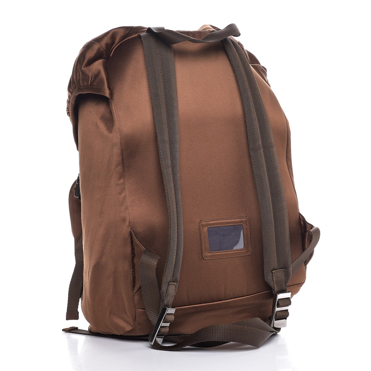 Nylon Vela Double Buckle Backpack Brown