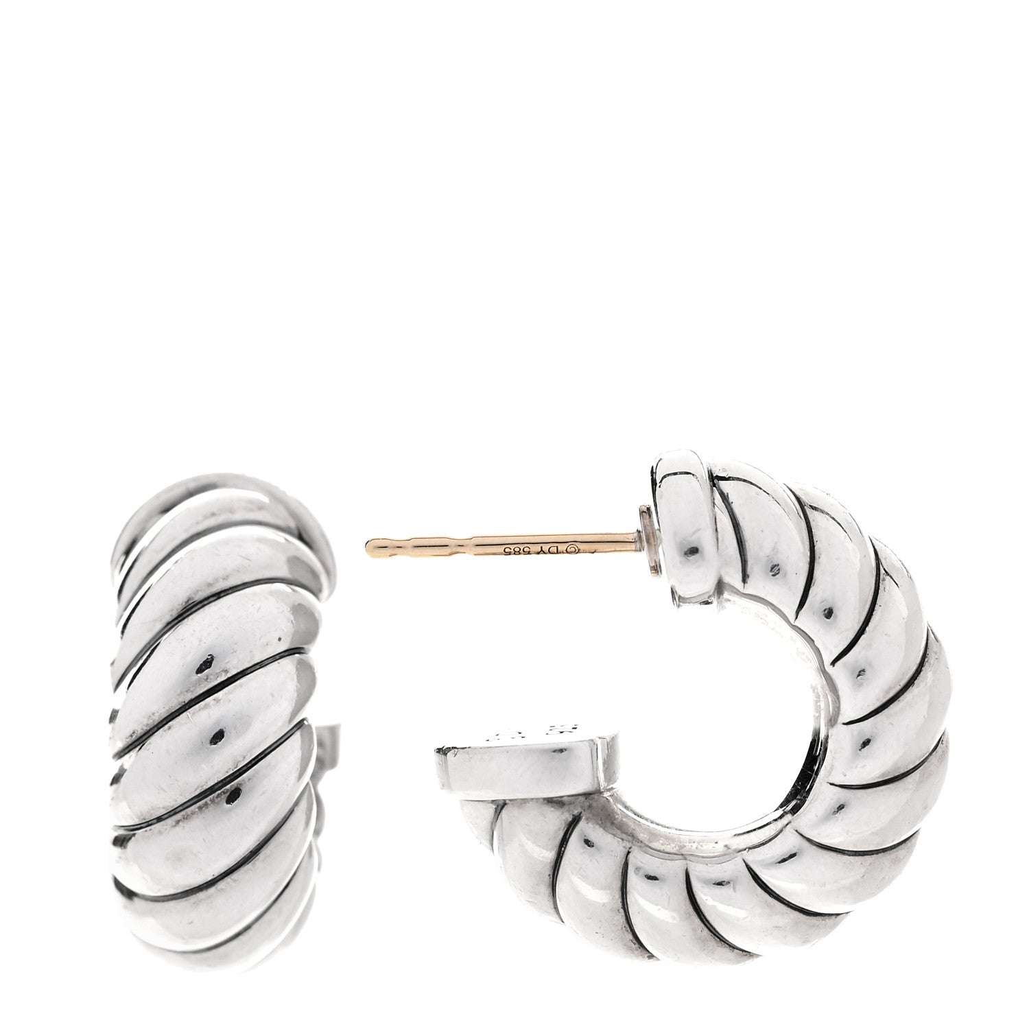 David Yurman Sterling Silver Sculpted Cable Classics Hoop Earrings 1 of 5