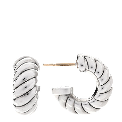 David Yurman Sterling Silver Sculpted Cable Classics Hoop Earrings 1 of 5