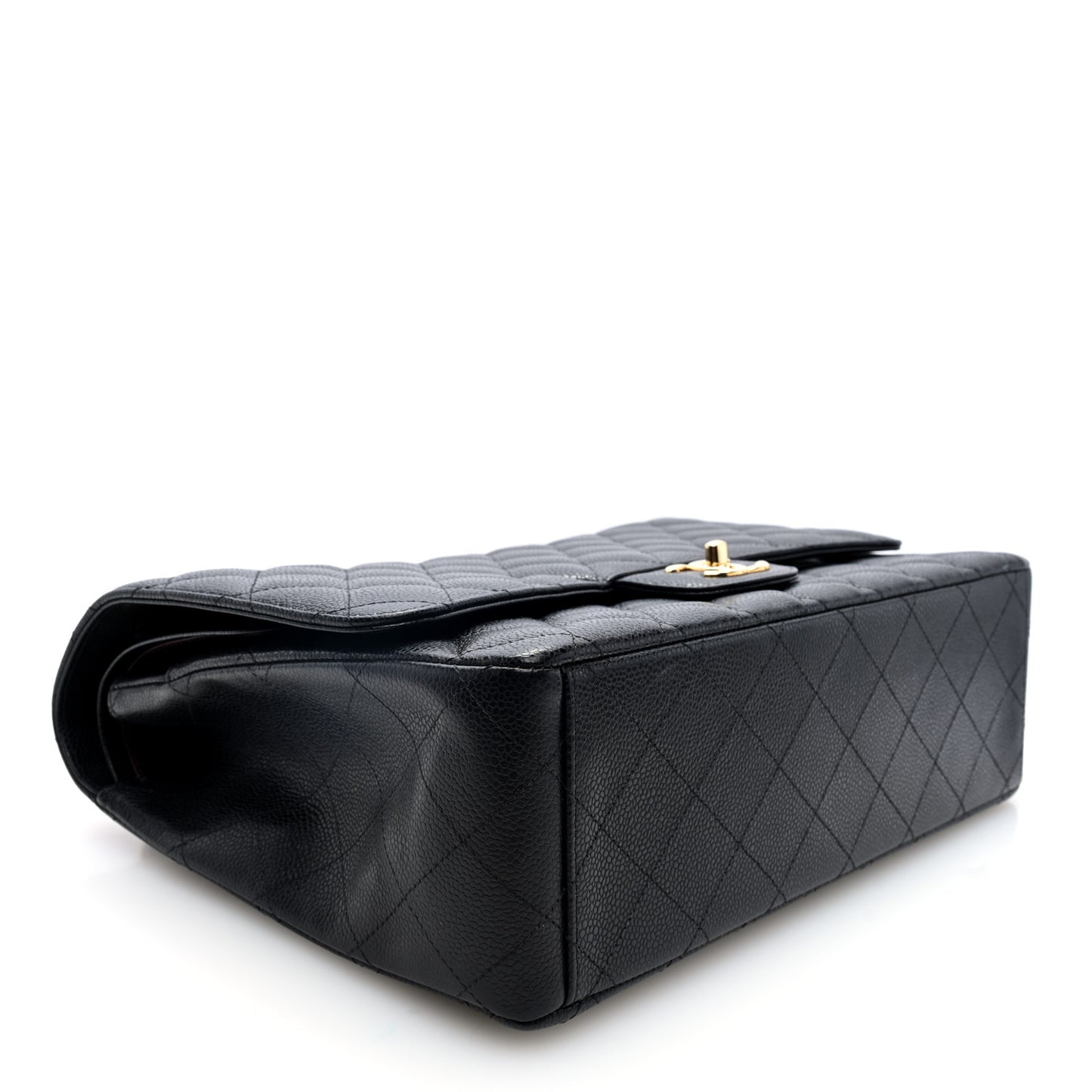 Caviar Quilted Maxi Double Flap Black