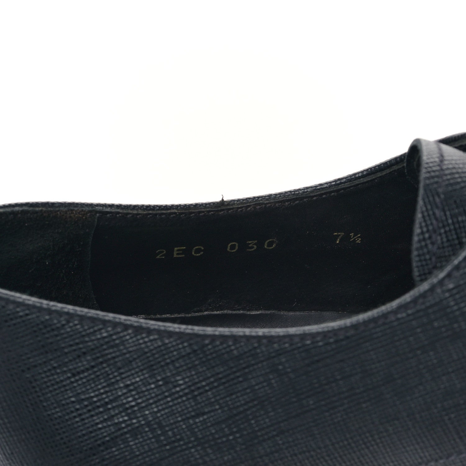 Prada Saffiano Mens Plain Toe Derby Loafers 8.5 Black 8 of 9