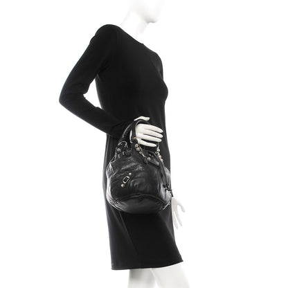 Balenciaga Agneau Giant 12 Silver Hardware Mini Pompon Black 2 of 13
