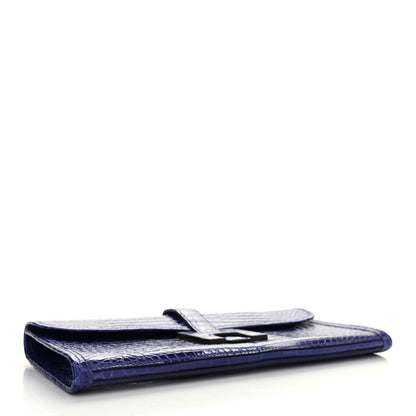 Hermes Shiny Porosus Crocodile Jige Elan 29 Clutch Bleu Electrique 3 of 4