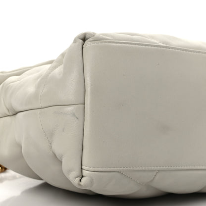 Saint Laurent Lambskin Quilted Medium Loulou Puffer Monogram Chain Satchel Crema Soft 8 of 10