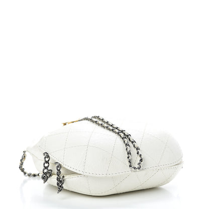 Chanel Aged Calfskin Quilted Small Gabrielle Bucket White 3 of 10