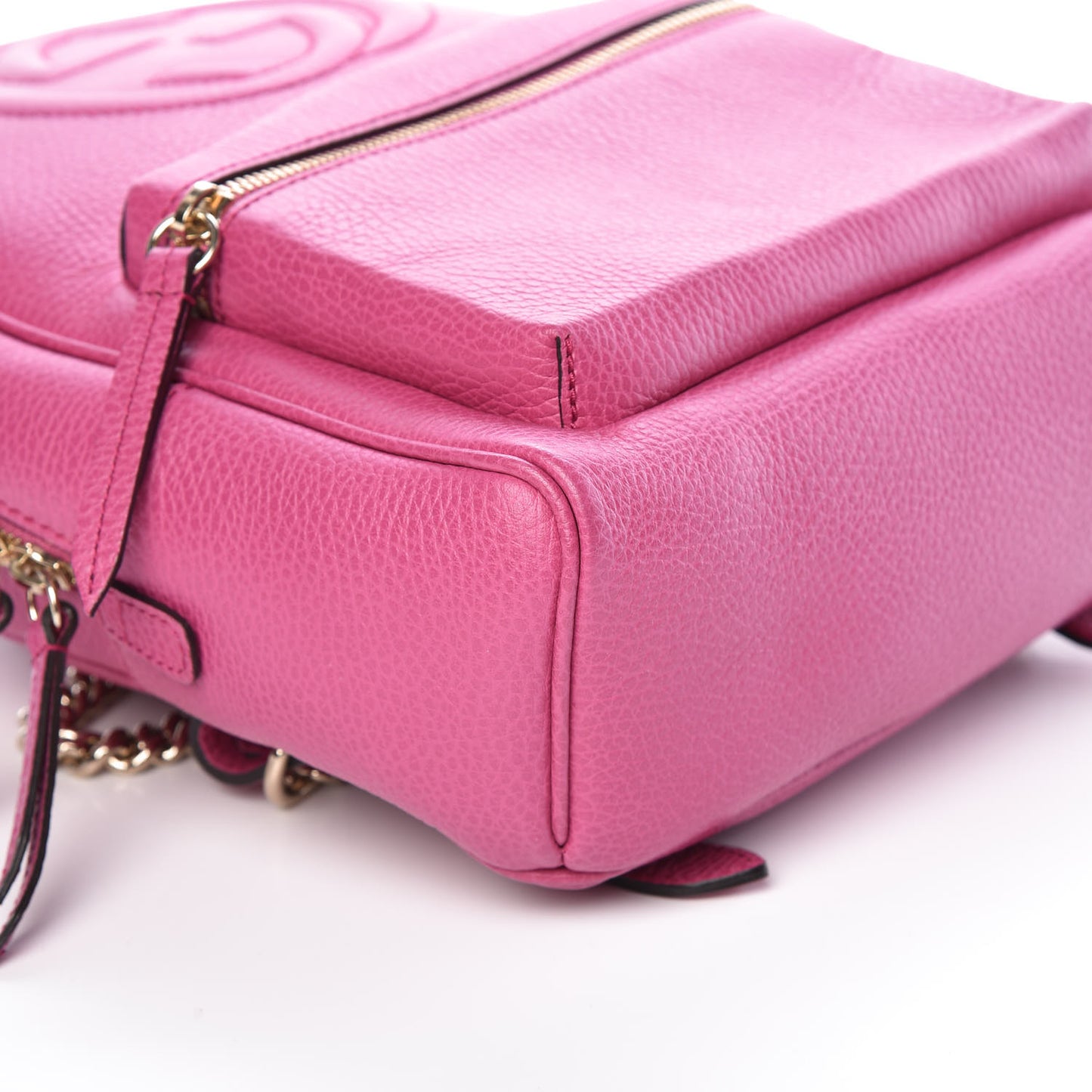 Pebbled Calfskin Soho Chain Backpack New Rosette
