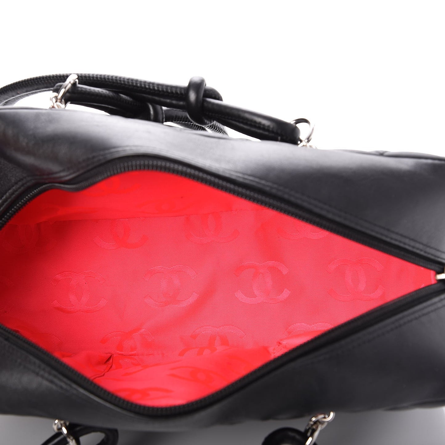 Calfskin Quilted Large Cambon Bowler Black