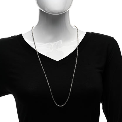 David Yurman Sterling Silver 2.7mm Box Chain Slider Necklace 2 of 4