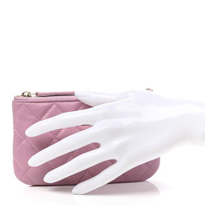 Chanel Caviar Quilted Small Cosmetic Case Light Pink 2 of 7