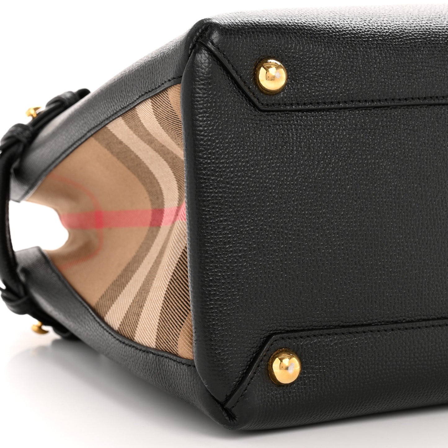 Derby Calfskin House Check Medium Banner Tote Black