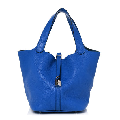Hermes Taurillon Maurice Picotin Lock 22 MM Bleu Zellige 1 of 11