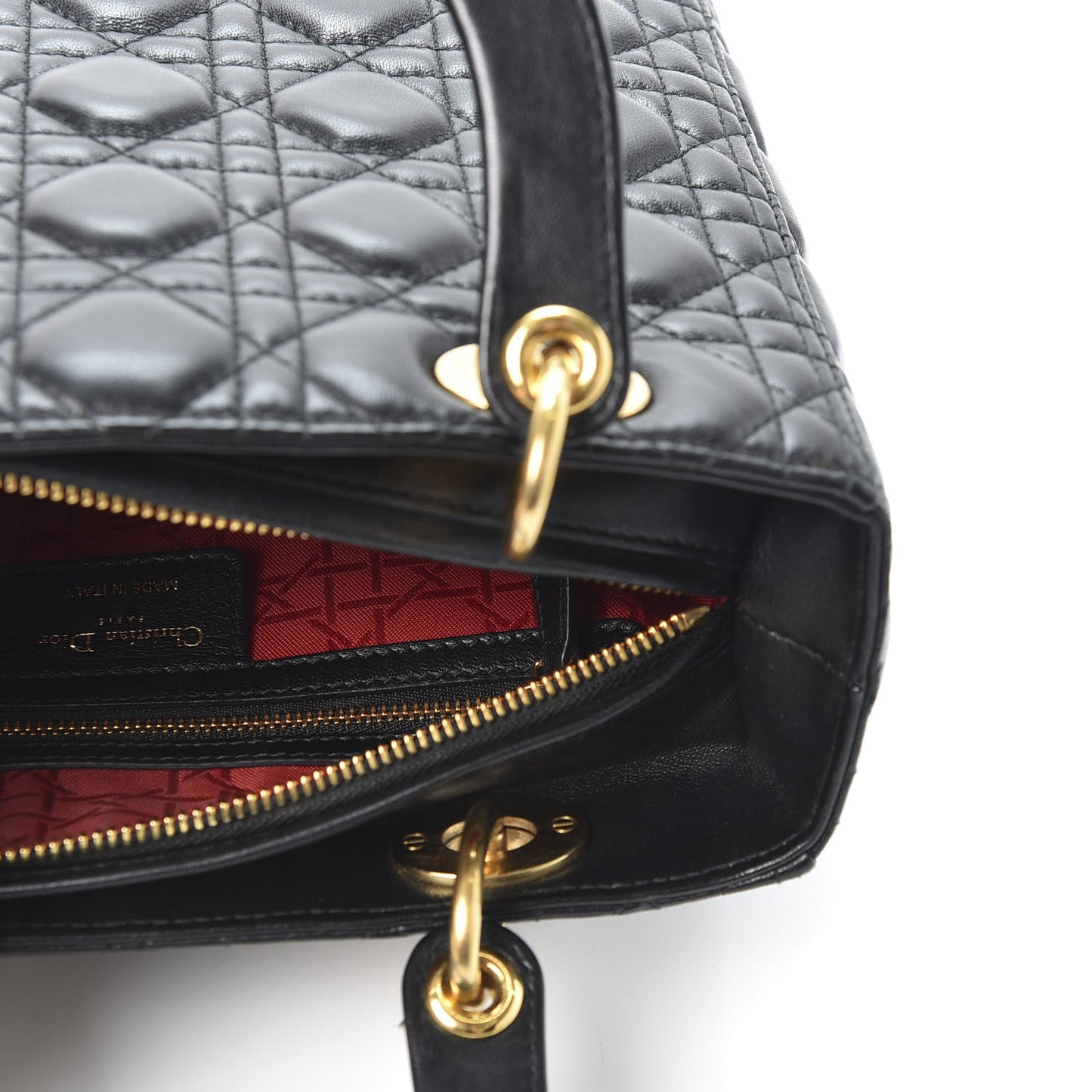 Lambskin Cannage Medium Lady Dior Black