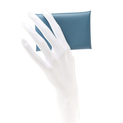 Hermes Epsom Calvi Card Case Cobalt 2 of 7
