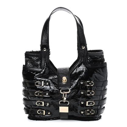 Jimmy Choo Patent Shearling Bree Tote Black 1 of 8