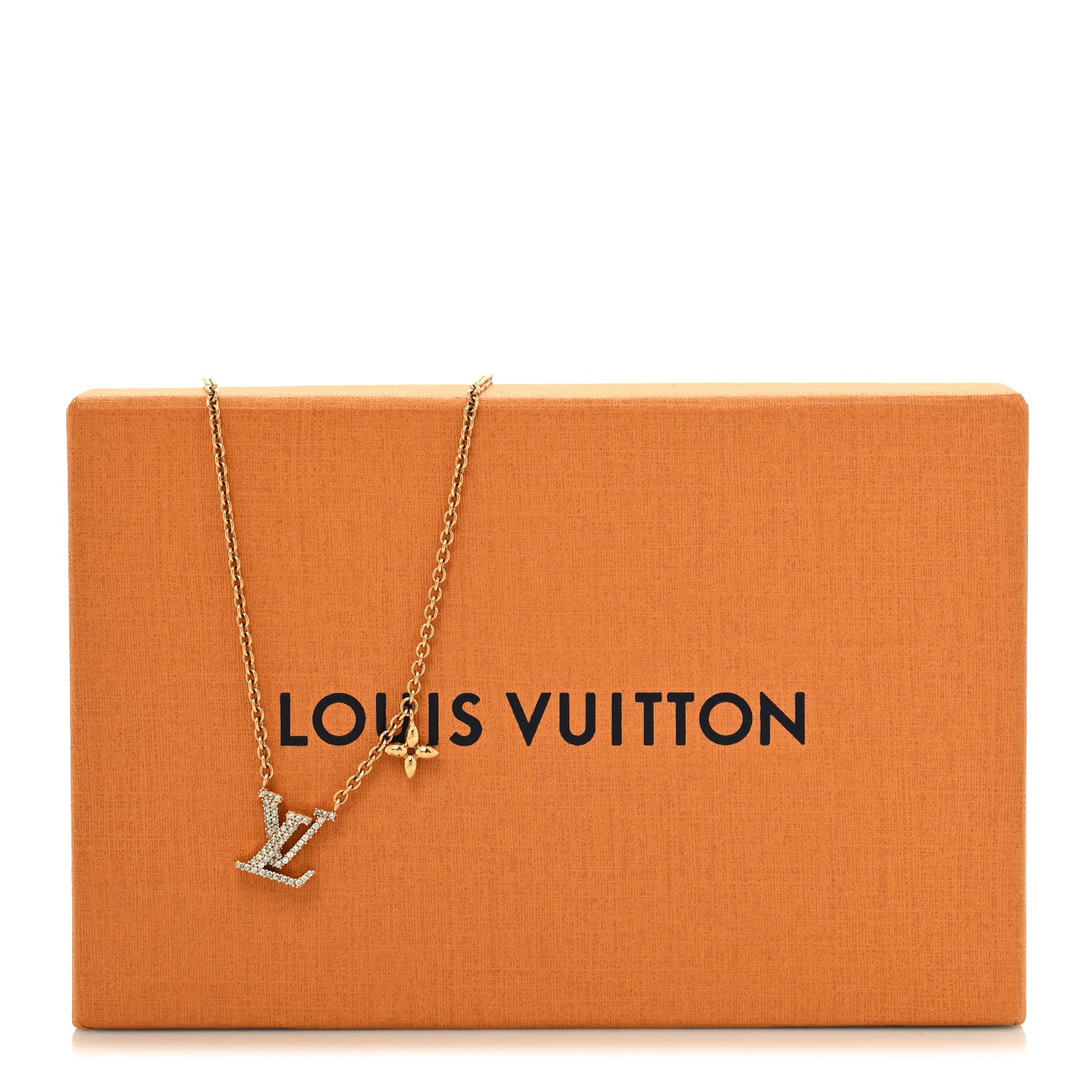 Louis Vuitton Metal Crystal LV Iconic Necklace Gold 7 of 7