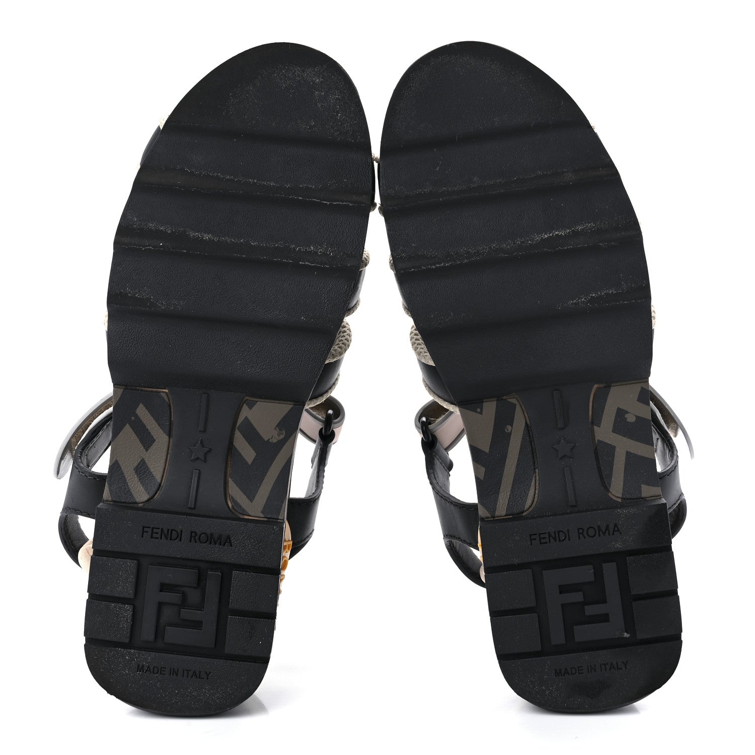 Fendi Vitello T Rex Platform Sandals 38.5 Black 5 of 6