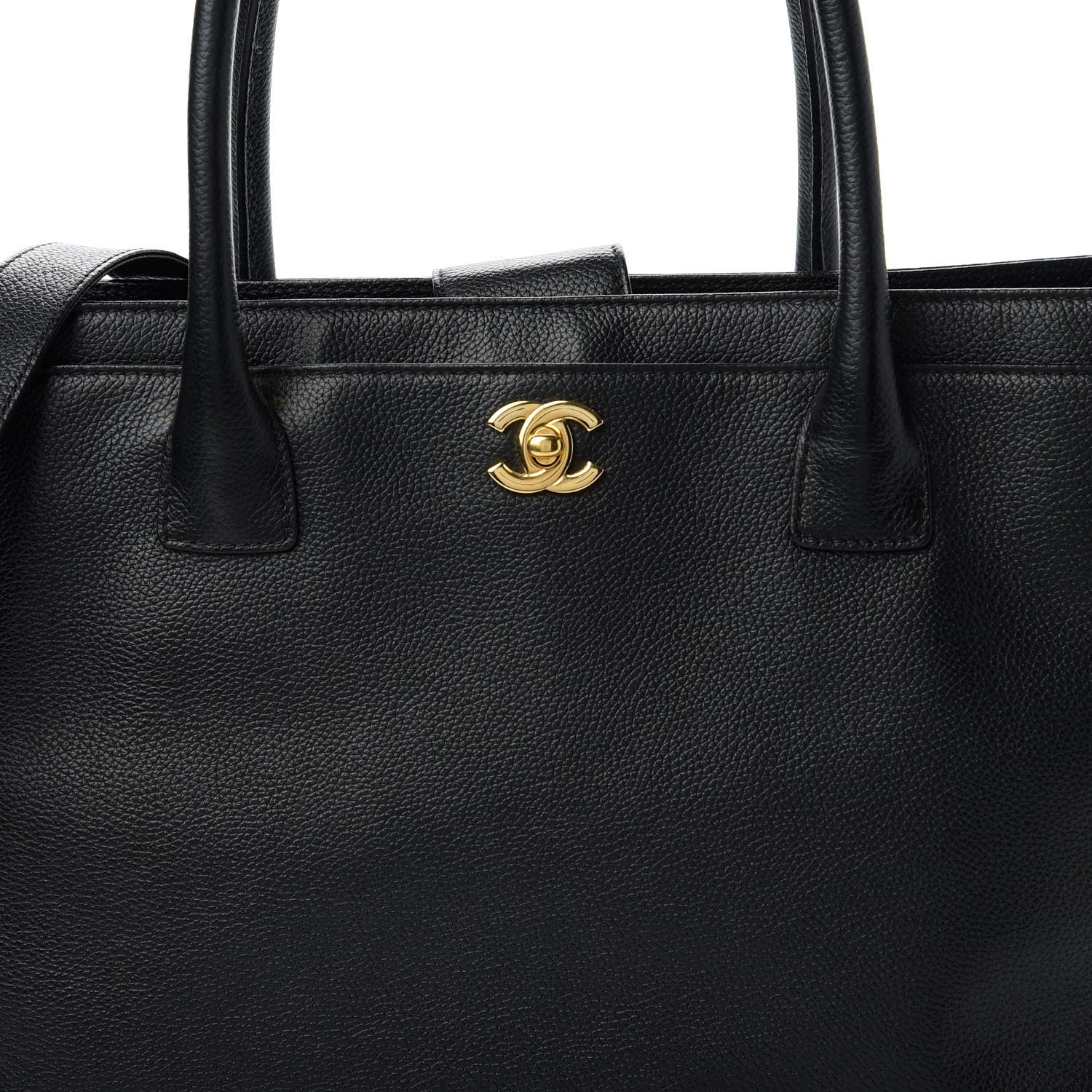 Chanel Calfskin Cerf Executive Shopper Tote Black 10 of 11