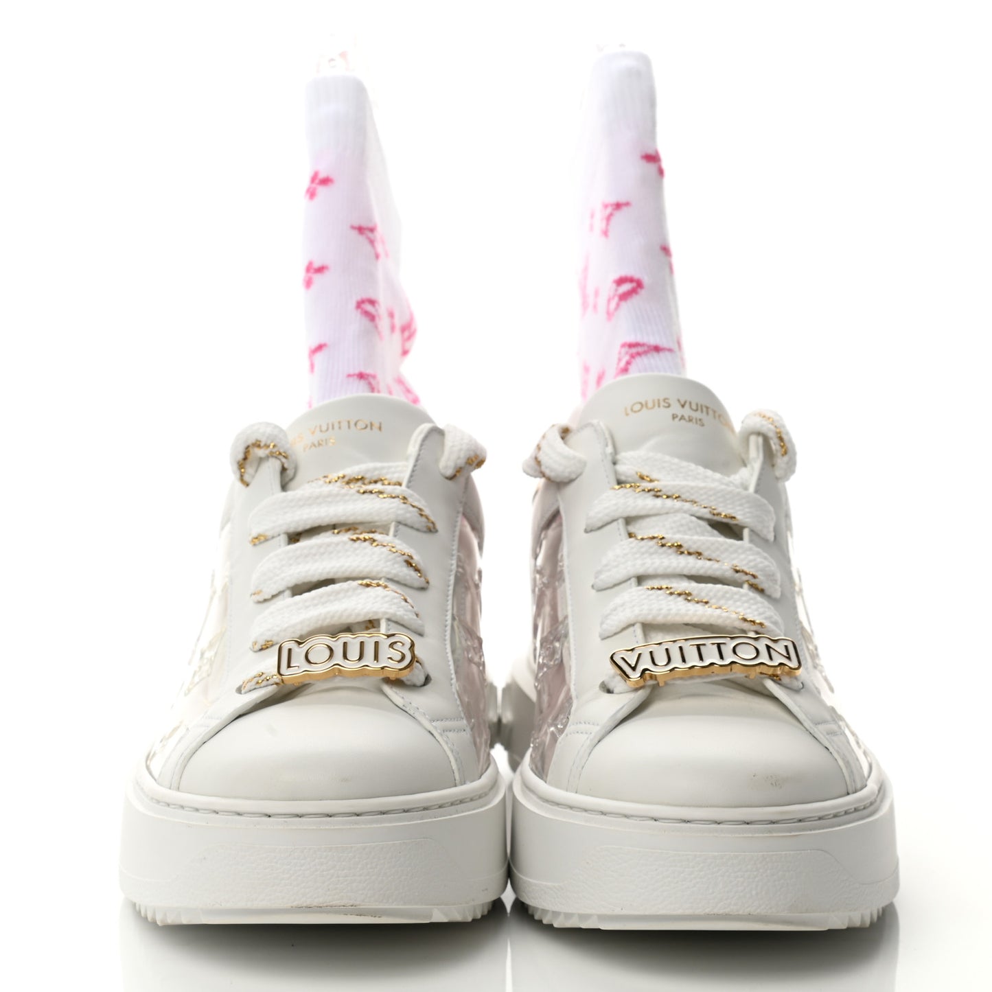 Monogram PVC Time Out Sneakers 38.5 Gold