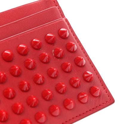 Christian Louboutin Calfskin Paris Spikes Kios Card Holder Red 9 of 9