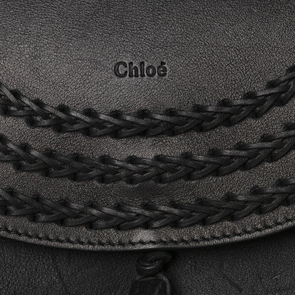 Chloe Calfskin Braided Medium Hudson Shoulder Bag Black 10 of 12