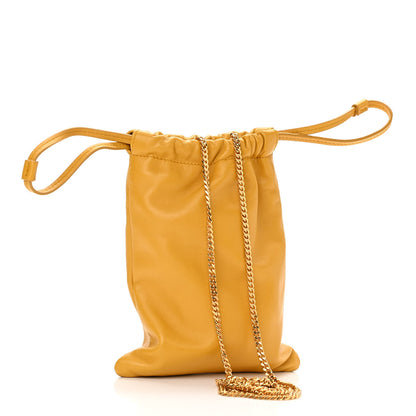 Saint Laurent Lambskin Paris Drawstring Pouch Saffran 3 of 10