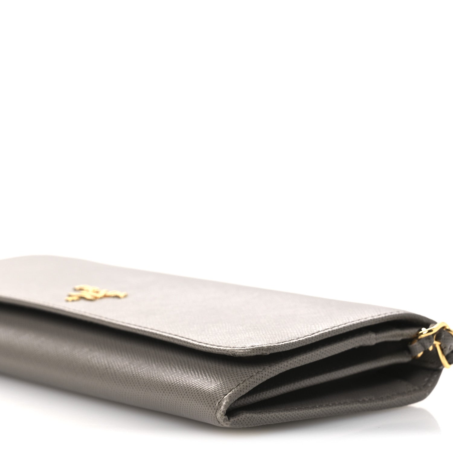 Prada Saffiano Metal Oro Chain Wallet Argilla 10 of 11