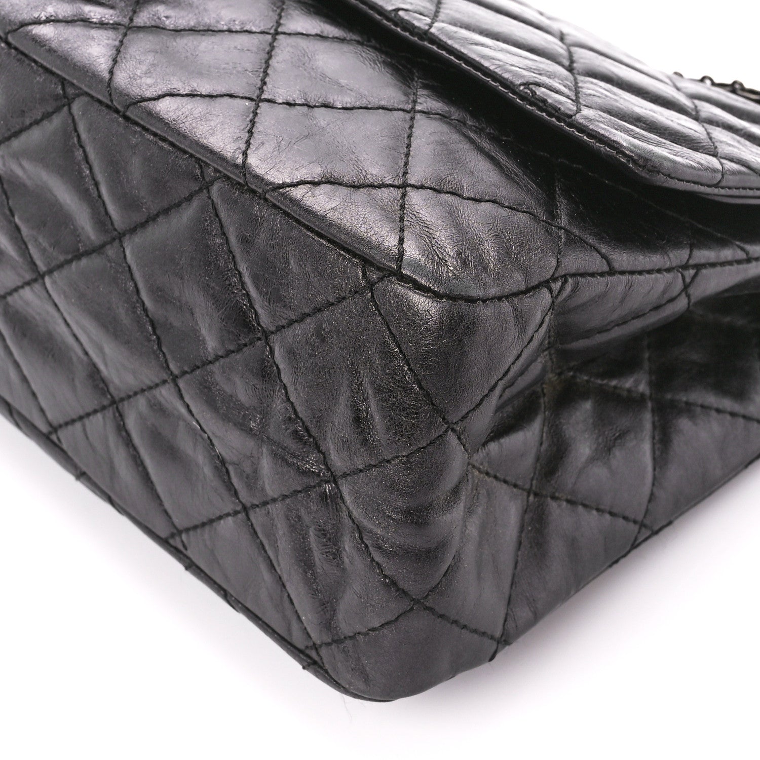 Chanel Metallic Aged Calfskin Quilted 2.55 Reissue 227 Flap So Black 10 of 10
