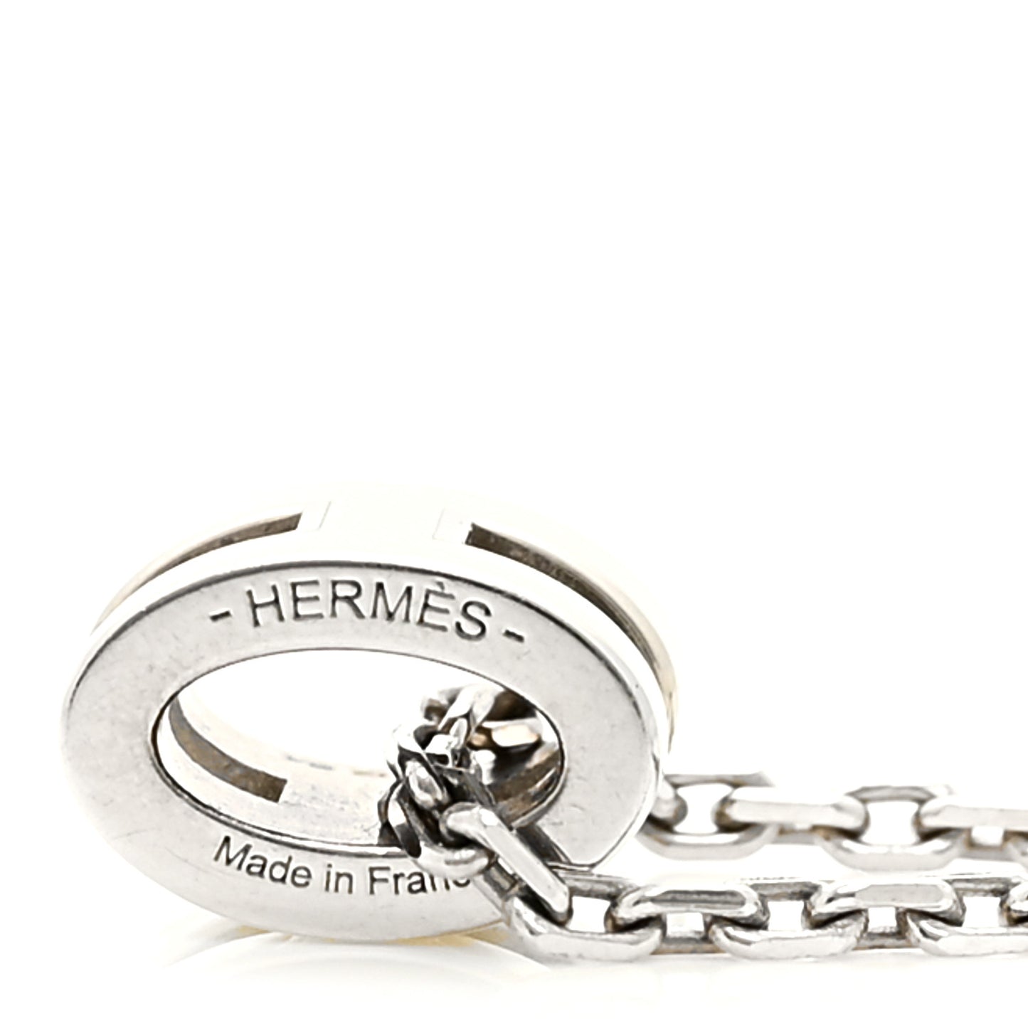 Lacquered Palladium Mini Pop H Pendant Necklace White
