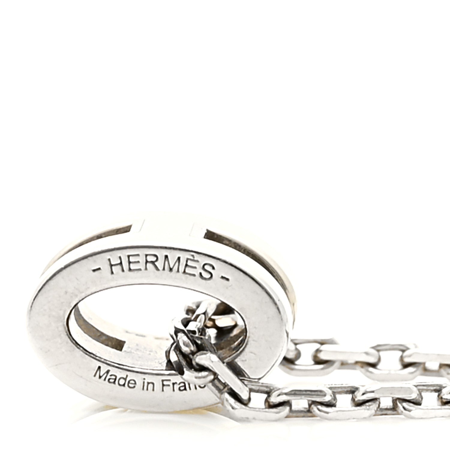 Hermes Lacquered Palladium Mini Pop H Pendant Necklace White 5 of 5