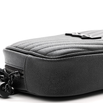 Saint Laurent Grain De Poudre Matelasse Monochrome Monogram Mini Lou Camera Bag Black 8 of 10