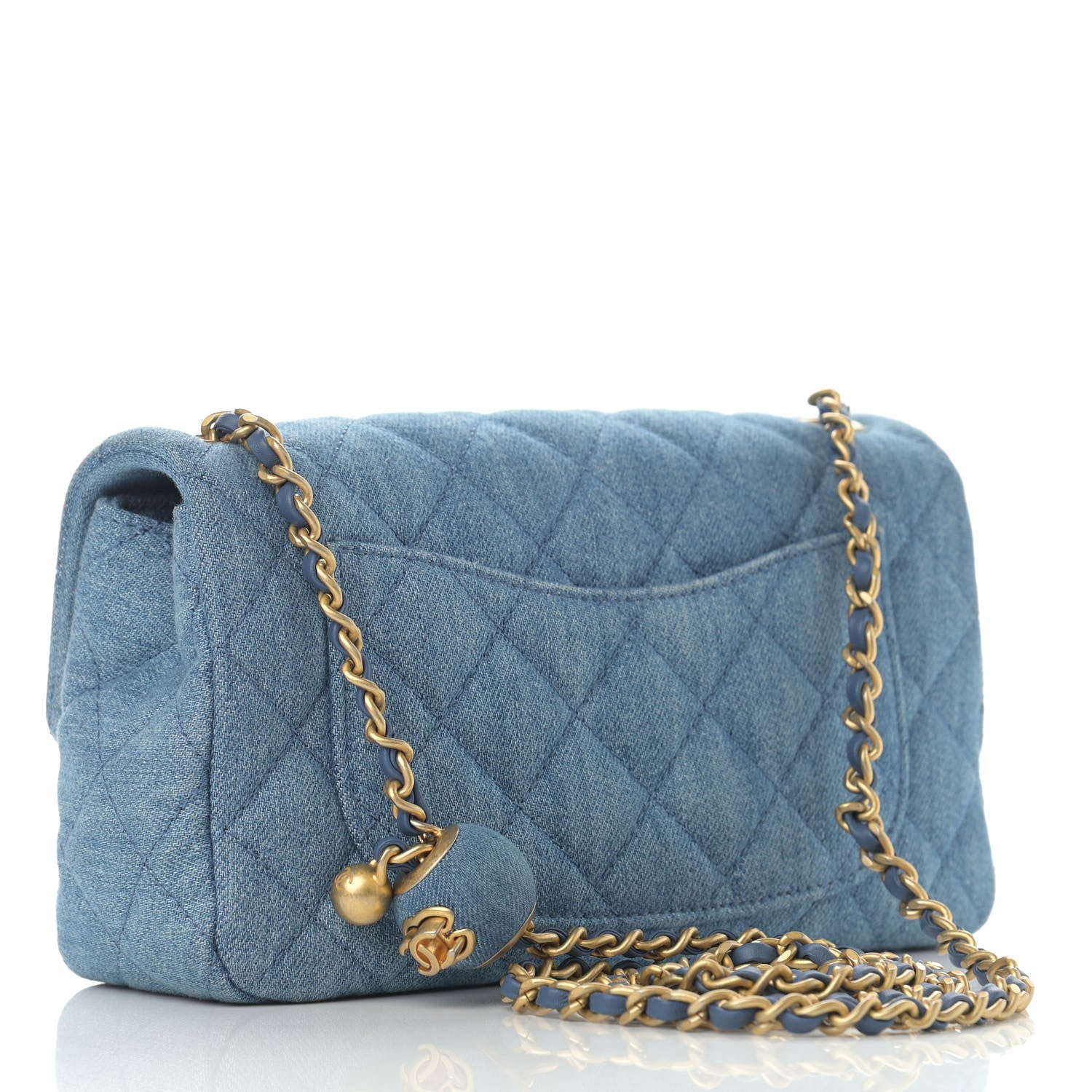Chanel Denim Quilted Mini Pearl Crush Rectangular Flap Blue 3 of 15