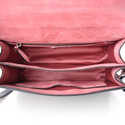 Miu Miu Goatskin Madras Miu Logo Shoulder Bag Inchiostro Bruyere 5 of 11