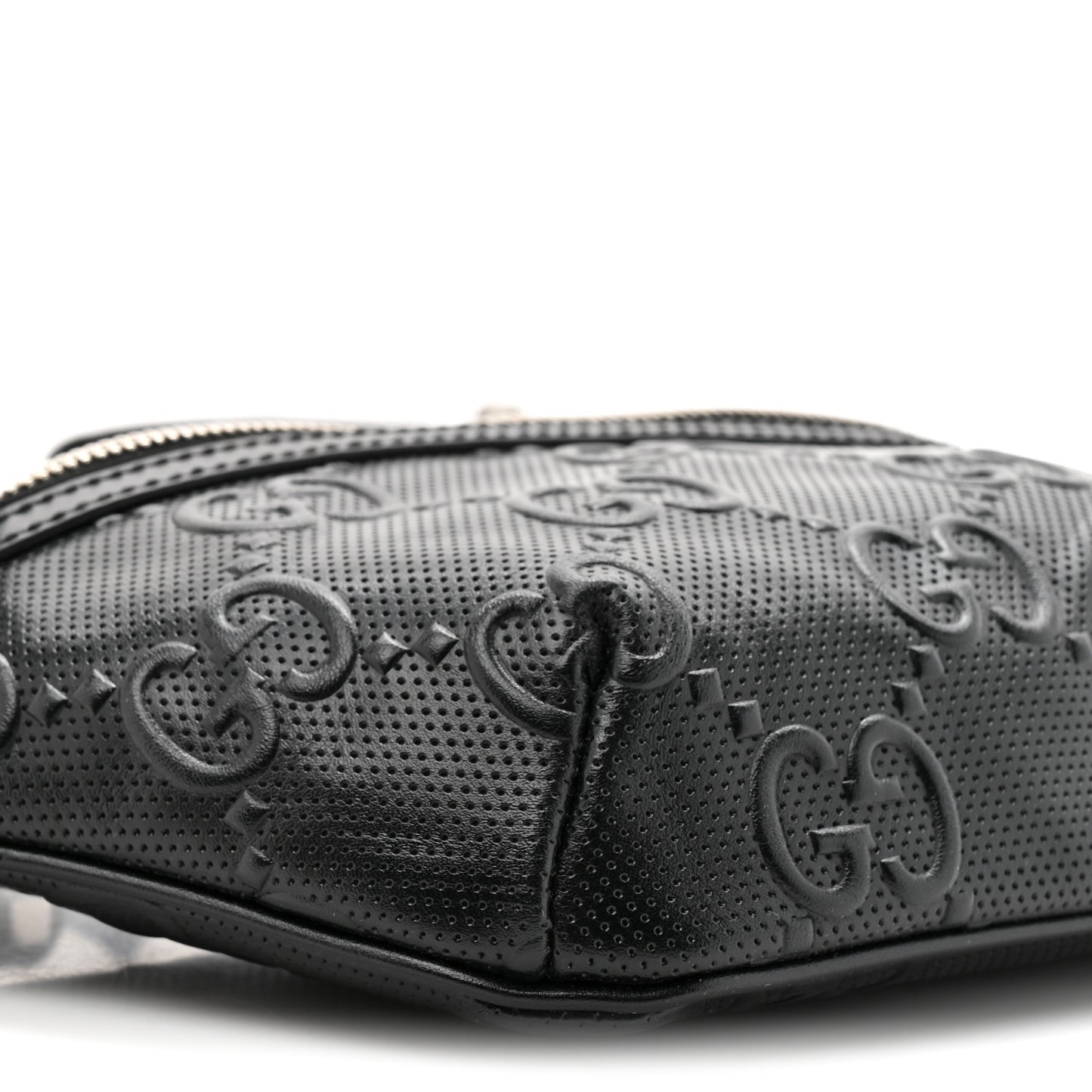 Calfskin GG Tennis Embossed Belt Bag Black